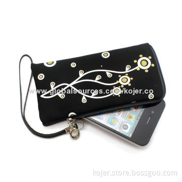 Zipper Bag, Made of Velvet with Quality Zipper Slider and Lanyard, Ideal for iPhone 4